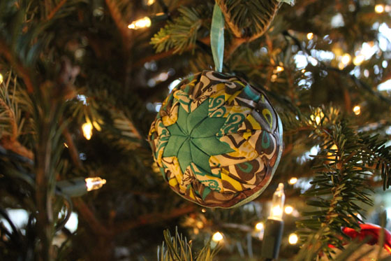 Quilted ornament teal